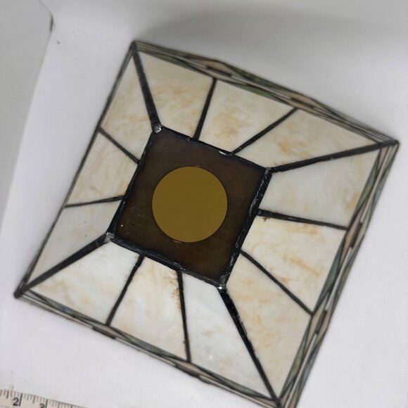 Vintage Tiffany Style Mission Lamp Shade stained Glass 10.5" Square - Picture 3 of 14
